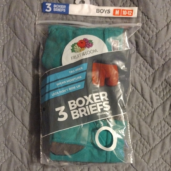 Fruit of the Loom Boys Teal, And Black Boxer Briefs​​ - Picture 1 of 1